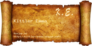 Kittler Emma névjegykártya